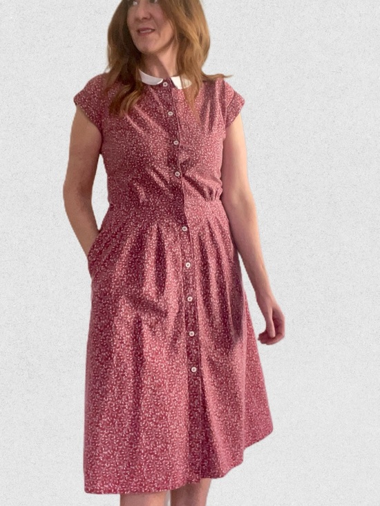 Laura Ashley Dresses & Skirts - 1980s Button-Front Midi Floral Dress with White Collar